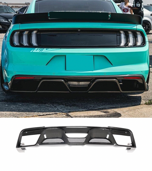 DIFUSOR TRASERO ESTILO FACELIFT FIBRA DE CARBONO FORD MUSTANG 18-23